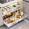 Nicezone Large Cabinet Pull-Out Organizer, Small & Large Size Set, Expandable Sliding Storage Rack for Spices, Pots, Bowls, Kitchen Pantry, Bathroom and Bedroom Cabinets