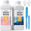 Nicpro 64OZ Crystal Clear Epoxy Resin Kit, High Gloss & Bubbles Free Resin Supplies for Coating and Casting, Craft DIY, Wood, Table Top, Bar Top, Molds, River Tables