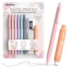 Nicpro Pastel Mechanical Pencil Set, 0.5 & 0.7mm Cute Pencils, 6 Pack