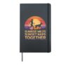 Night sky lantern run trail running dog mom Hardcover Journal, Black
