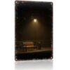 Night Street Lamp Park Bench Metal Sign 8x12 Inch for Porch Decor