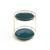 NIKAIDD Cupcake Stand Two-Tier Cake Stand Green Ceramic Dessert Table Light Luxury Cake Display Stand Afternoon Tea Cake Plate Wedding Party Fruit Plate Dessert Display Plate (S)