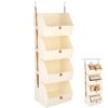 NIMBLOOM 4-Tier Hanging Closet Organizer, Closet Hanging Shelves with Polyester Fabric, Beige Collapsible Design for Clothes, Toys, and Accessories, 47.2 x 10.2 x 12.2 in