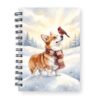 Ninety3POD Hello Winter Corgi Welcome Frosty Morning with Cardinal Bird Spiral Bound Journal Welsh Corgi Dog Lover Gifts Idea 5x7in Spiral Notebook 22010