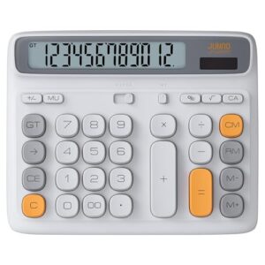 Niodel 12-Digit Desktop Calculator, Dual Power (Solar & Battery), 7.7inch