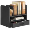 NiOffice Desk File Organizer for Home, Office, School, Wooden Frame Desktop Storage Solution for Office Supplies, Documents, Papers, Folders and Stationery, Space-Saving and Stylish Document Sorter