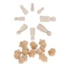 Nishiyuenyi 12pcs Wooden Doll + 10pcs Wooden Acrons Block for Accessories