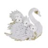 Nishiyuenyi Swan Applique Embroidered Sewing Cloth Sticker Accessory with Fancy 3D Embroidery and Sequins Suitable for bordering, White Swan, 24x21cm