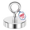 NIUKNOW 1.42 Inch Neodymium Fishing Magnet, 150 LB Strong Magnet Fishing