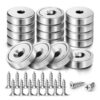 NIUKNOW Neodymium Magnet, 16 Pack Rare Earth Magnets, 40 lbs