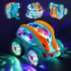 Niulife Light Up Sensory Toys,Transparent 360°Standing Rotation Roll Stunt Car with Light Up & Music,Autism Sensory Products Educational Toys for boy,Fun Birthday Gift