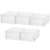 NIYANGLE 5pcs Foldable Shoe Storage Box Drawer Style Stackable Pp Organizer