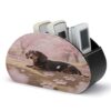 NLLZZ Dachshund Dog PU Leather Remote Control Holder with 5 Compartments