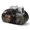 NLLZZ Doberman PU Leather Remote Control Holder with 5 Compartments