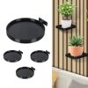No-Drill Floating Shelf for 3D Printed Acoustic Panels 4PCS Round Plant Tablet Rack - Perfect for Living Room Bedroom and Office Décor (φ11.5cm)