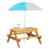Noeko 3-in-1 Kids Picnic Table with Umbrella, Sand and Water Activity Table