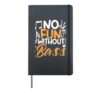 No fun without bass sheet music notes Hardcover Journal, Black