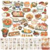 NOGAMOGA Cooking Food Sticker Book, PET Stickers for Journaling, Orange-Red