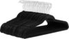 Non-Slip Velvet Hangers with 360° Swivel Hook, Black, 30 Pack