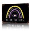 Nonbinary Rainbow Eye Vintage Metal Wall Art Signs 8X12 In