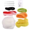 Non Finished DIY Felting Wool Craft Kit for Adults and Kids Handmade Material Package 5 Units (Little Rabbit Carrot North)