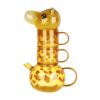 NonMiFyR Cartoon Giraffe Tea Set Water Kettle Tableware Glass Mug Gift Portable for Kids