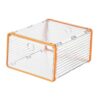 NonMiFyR Large Shoe Storage Box Shoe Holder Stackable Shoe Organizer Foldable Bins Shoe Rack for Closet, Yellow
