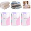 No Pump Vacuum Storage Bags, 3 Pack Space Savers for Bedding & Clothes