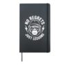 No Regrets Just Lessons Gorilla Motivation Mindset Hardcover Journal, Black