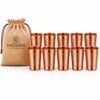 Northcrest Store Hammered Pure Copper Water Drinking Glasses Set of 10, 14 Oz Handcrafted Copper Tumblers, Traditional Copper Cups for Water, Ayurvedic Wellness Drinkware, Gift Set