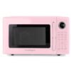 Nostalgia Retro Microwave Oven - 1.1 Cu Ft, 1000-Watt Countertop Size with Glass Turntable, Child Safety Lock, 8 Auto-Cook Programs, Digital Clock - Pink