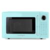 Nostalgia Retro Microwave Oven - 1.1 Cu Ft, 1000-Watt Countertop Size with Glass Turntable, Child Safety Lock, 8 Auto-Cook Programs, Digital Clock - Aqua