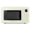 Nostalgia Retro Microwave Oven - 1.1 Cu Ft, 1000-Watt Countertop Size with Glass Turntable, Child Safety Lock, 8 Auto-Cook Programs, Digital Clock - Ivory