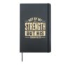 Not By My Strength But His Isaiah 40 29 Bible Verse Hardcover Journal, Black