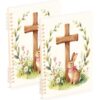 Notebook Journals 2 Pack Cottagecore Easter Rabbit Spring Christian Cross