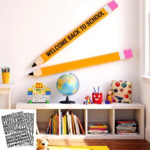 Novabright 2 Pcs 35.8 Inch Giant Pencil Classroom Decor with Letter, Number
