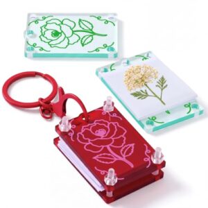 Novabright 86 Pcs Pocket Flower Press with Keychain Pressing Paper Transparent Acrylic Flower Pressing Kit Portable for Botanical Art DIY Crafts Plant Preservation