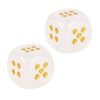 NQEUEPN 2pcs Natural Gemstone Dice, Crystal D6 Mahjong Dice with Gold Pip