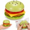 NRXNBX Hamburger Squishy Toy for Adults, Slow Rebound Stress Relief Desk Ornament, 180g Burger Realistic Food Replica Birthday Gift Novelty Toy