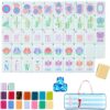 Nsldns 4 Layer Mahjong Tiles, 2026 New 160 Pcs Acrylic American Mahjong Tiles Set with Dice, Clear Engraved Western Game with Dice for Adults, Travel & Game Nights (Lotus Peacock)