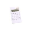 NSUQOA White 12 Digital Calculator Crystal Buttons Solar Battery Power Office Supplies