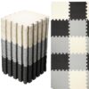 Nuanchu 60 PCS Kids Foam Puzzle Mat,Black, White, Gray