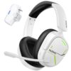 NUBWO 2.4Ghz Wireless Gaming Headset for Xbox Series X|S, Xbox One, Anti-Interference & Low Latency, 80Hr Battery, 3D Audio & Noise Canceling Mic, Foldable Bluetooth Gaming Headset for PC/Laptop White