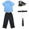 Nukinp 5 Pcs Police Costume, Soft Polyester for Boys, L