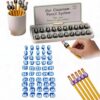 Numbered Pencil Toppers 1-30, Reusable Classroom Pencil Labels for Student Identification, Colorful Number Toppers for Pencils, Teacher Supplies for School Organization (30 Pack) (Numbers 1-50/Blue)