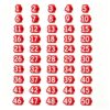Numbered Pencil Toppers 1-50, Reusable Markers for Organization, Slide-On Pencil Labels for Supply Management, Numbered Pencil Caps for Standard Pencils, Classroom and Home Use (Red)