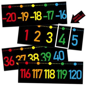 Number Line for Classroom Wall (-20 to +120) Chalkboard Bright Number line Bulletin Board for Student Math Learning Chalkboard Bright Bulletin Border Numbers Boarder Strips Math Poster for Home School