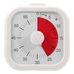 NUOBESTY Kitchen Timer Visual Countdown Timer with Clip Silent Analog for Cooking Baking Homework Classroom Management Easy-to-Read Color Display for Home Office Study