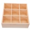 NUOBESTY Wood Drawer Divided Organizer Storage Box 9-Compartment Sorting Tray for Beads Sugar Packets Silverware Desk Kitchen Home Craft Office 9.05 X 9.05 X 3.14 in