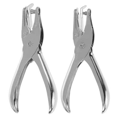 OATIPHO Single Hole Puncher Portable with Ergonomic Grip, Cold Rolled Steel Construction 2pcs Precise Round Hole Punching Tool for Paper and Cardboard for Scrapbook Crafts and Office Use